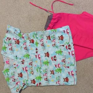 Holiday scrubs, Christmas owls size small